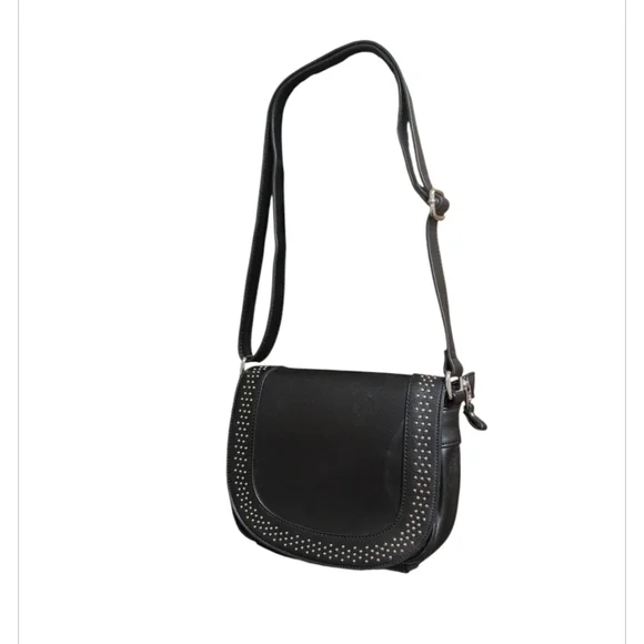 Naturalizer Black Crossbody Bag Silver Hardware Snap Closure Minimalist Purse - Picture 1 of 7